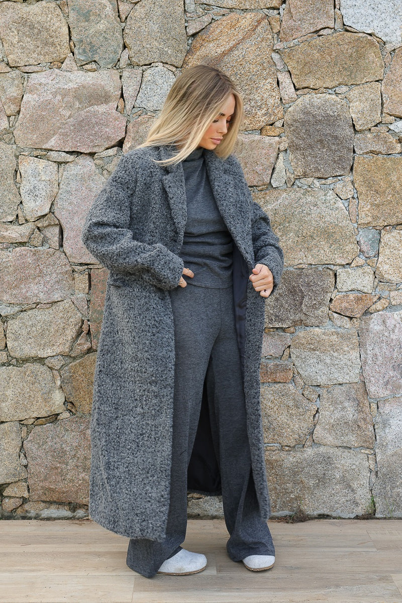 Manteau long tachete