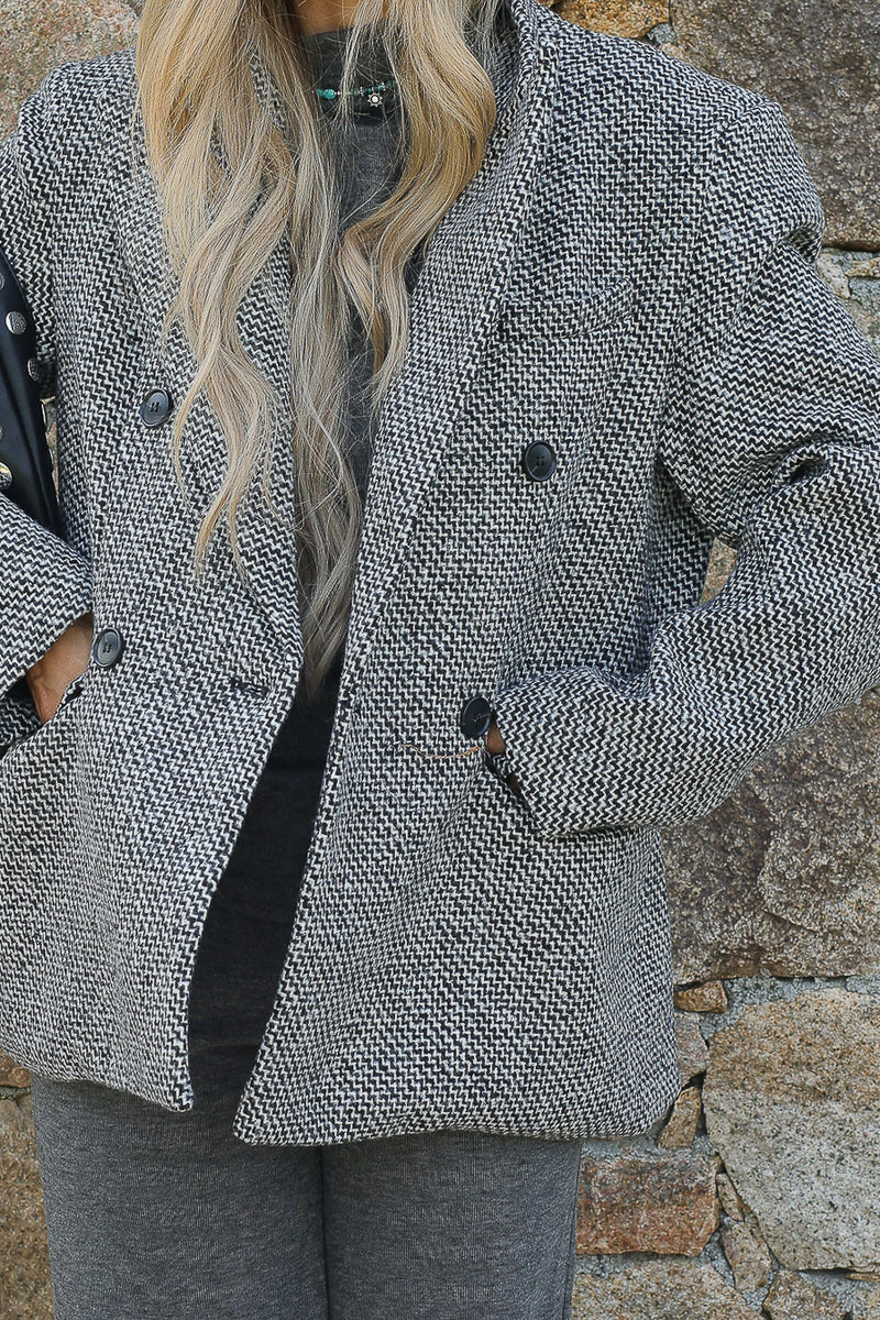 Manteau mi-long pied de poule